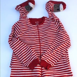 Nick and Nora striped monkey onesie pajamas